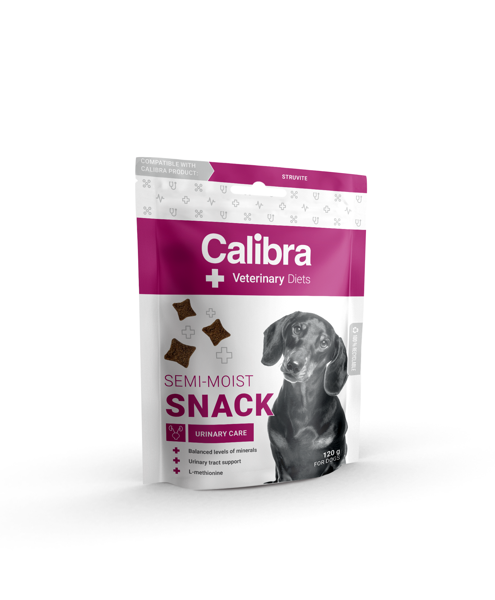 Calibra Veterinary Diet Semi-Moist Snack Urinary Care 7 x 120 g för hundar