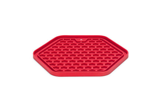 Beeztees LickMat Hexagon slickmatta röd 23 x 20 cm för hundar