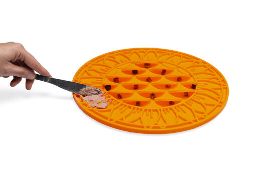 Beeztees LickMat Sunflower slickmatta orange 30 cm för hundar