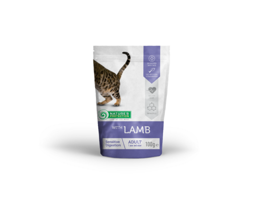 Nature's Protection Adult sensitive digestion lamm 22 x 100 g för katter