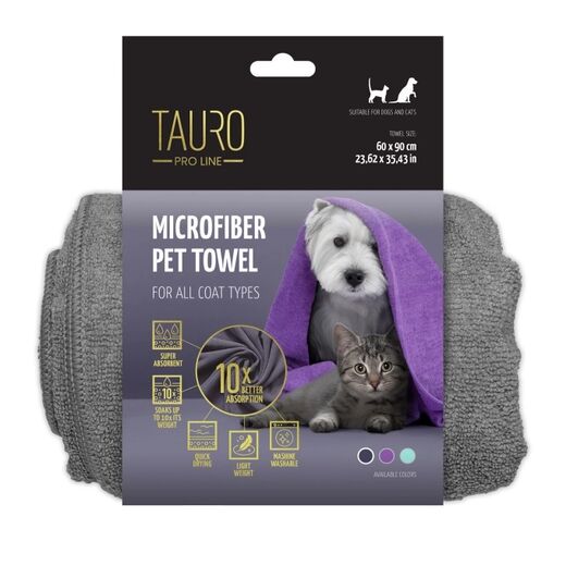 Tauro Pro Line mikrofiberhandduk 60x90 cm lila