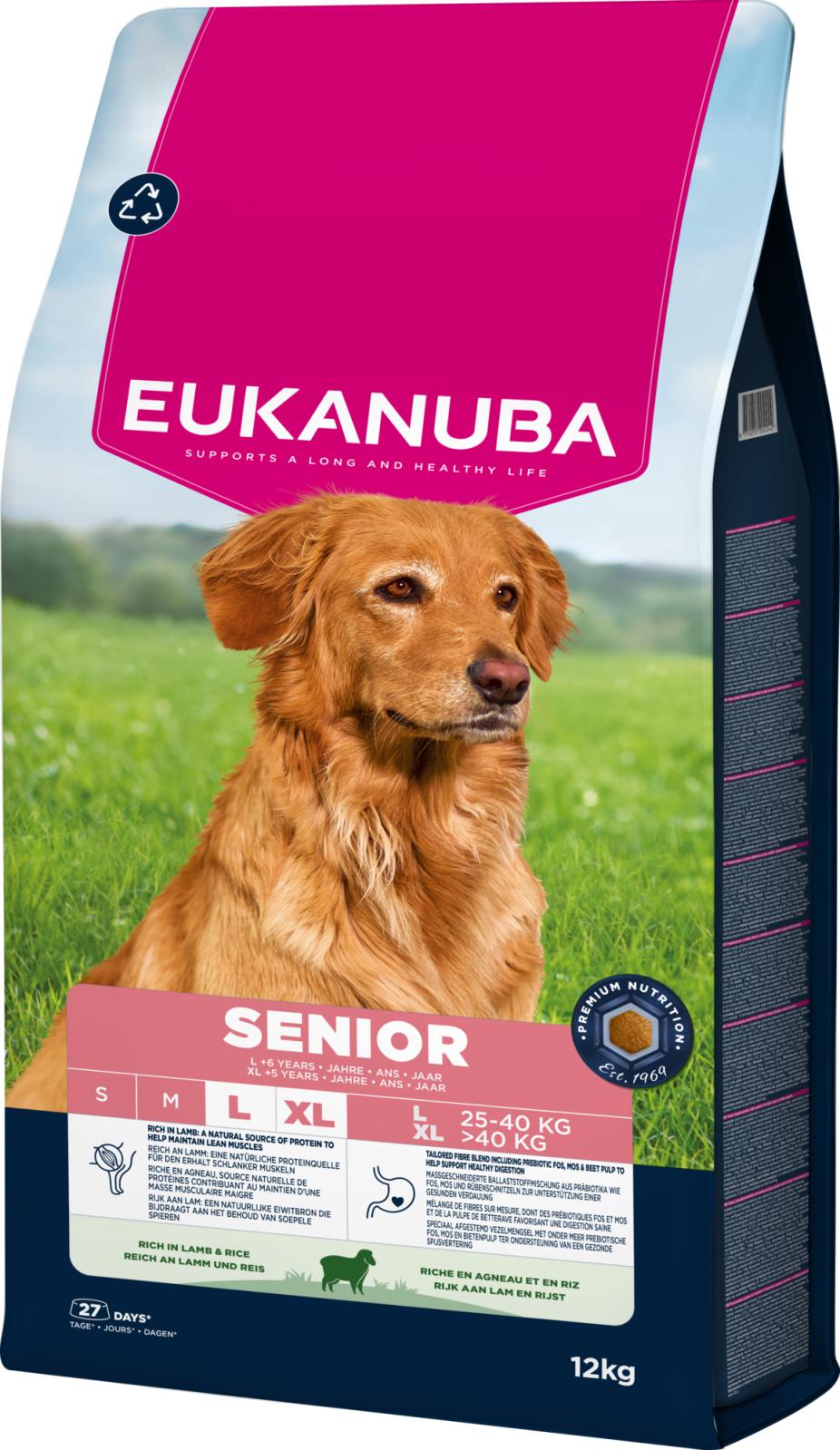 Eukanuba Senior Large Lamb & Rice lamba ja riisiga kuivtoit suurt tõugu eakatele koertele 12 kg