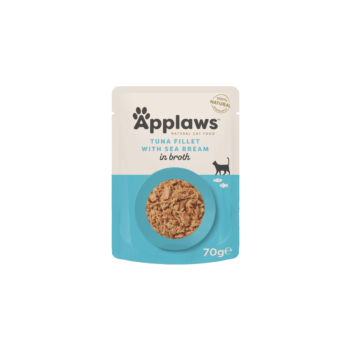 Applaws Adult Tuna Fillet with Seabream in Broth Pouch 12 x 70 g