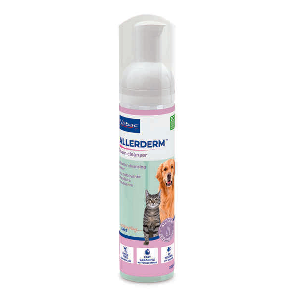 Allerderm Foam Cleanser torrschampo för hund och katt 200 ml
