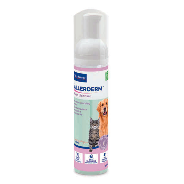 Allerderm Foam Cleanser torrschampo för hund och katt 200 ml