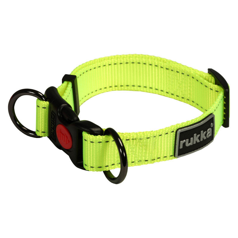 Rukka Bliss Neon halsband gul S för hundar