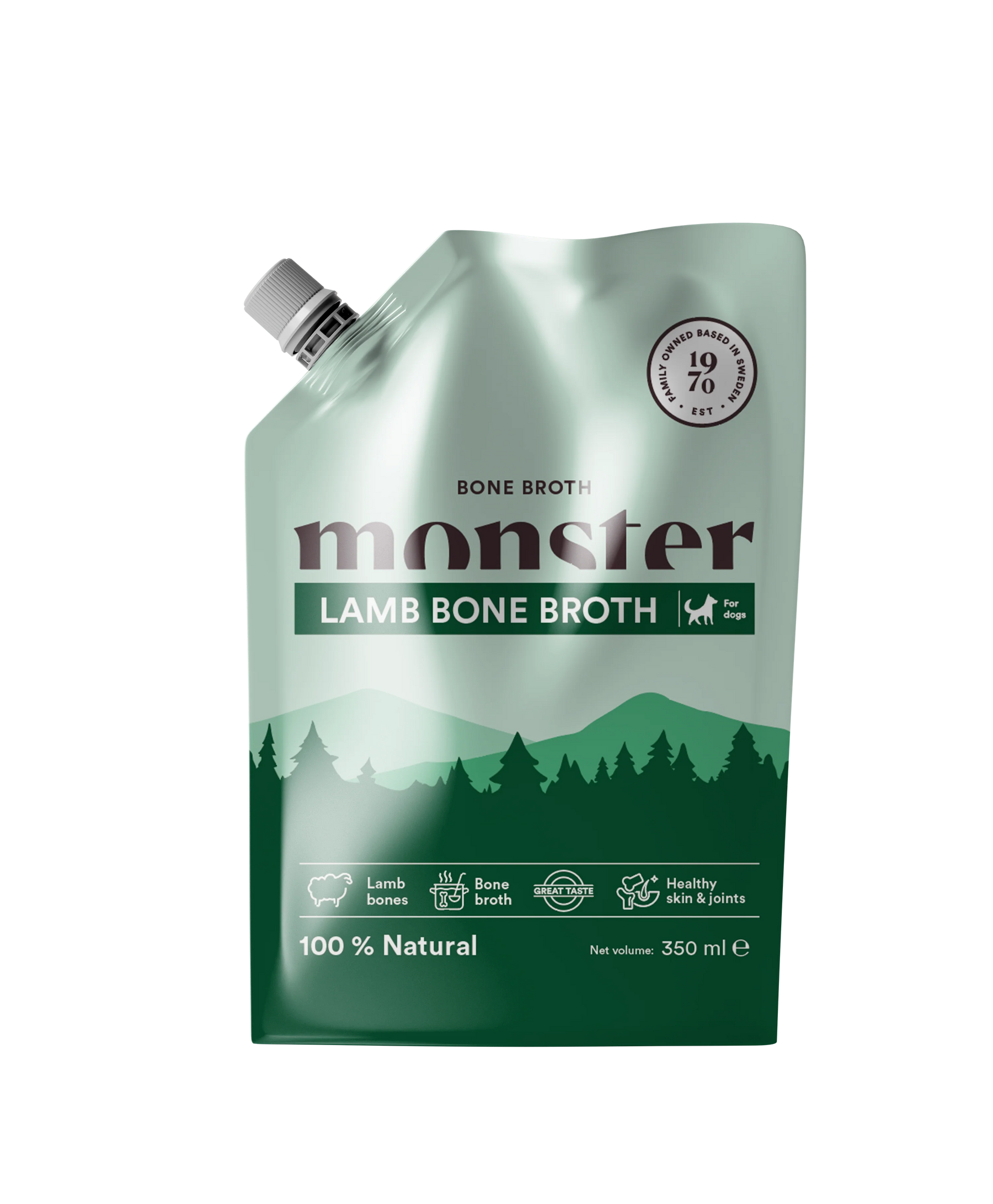 Monster Dog Bone Broth Lamb benbuljongen för hund