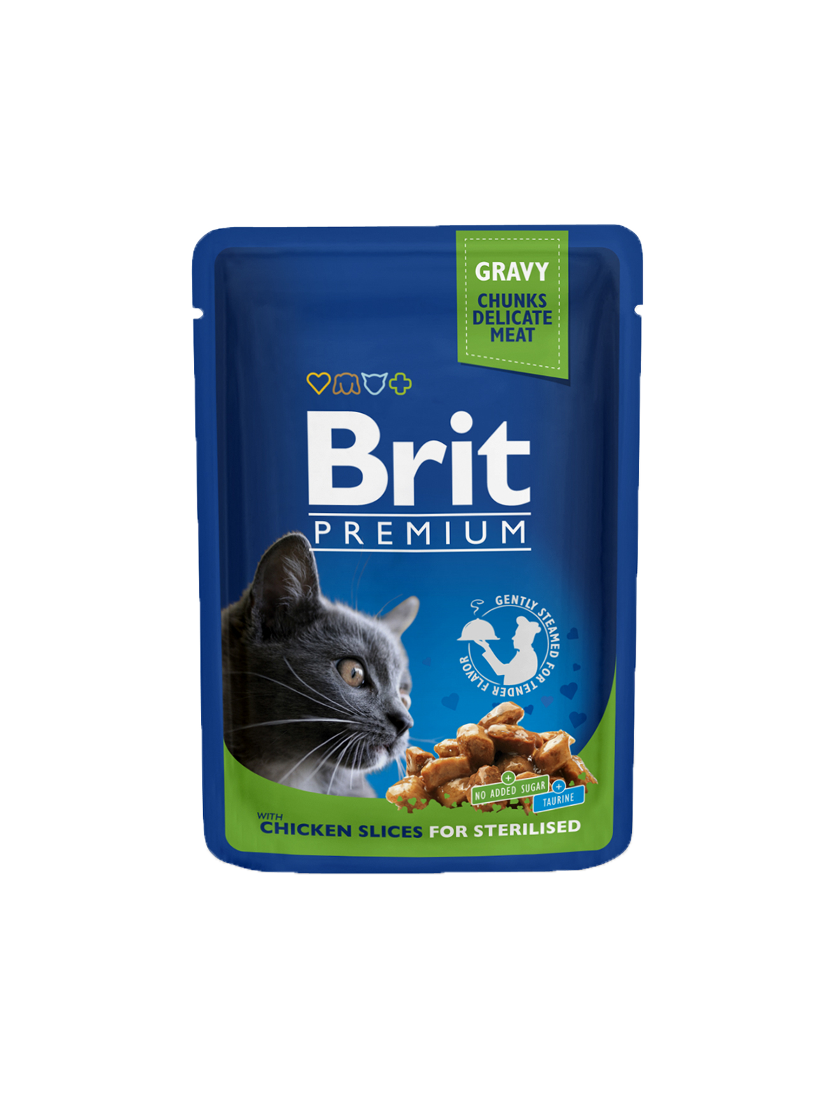 Brit Premium Cat Pouches Chicken Slices för kastrerade katter 100 g