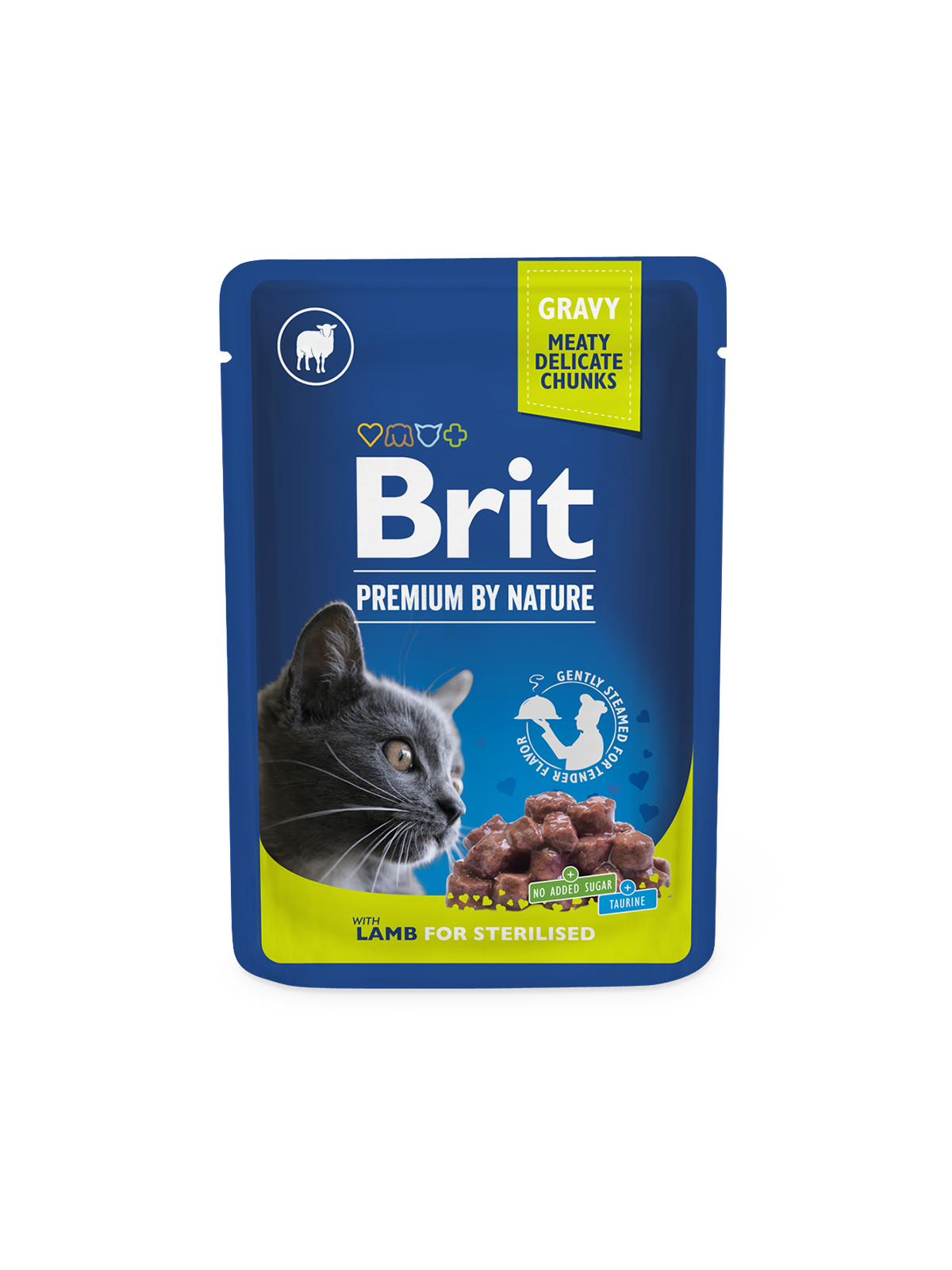 Brit Premium Chunks with Lamb in Gravy for Sterilised Cats 100 g TRIAL PACK