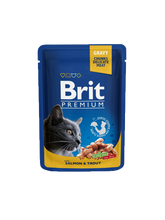 Brit Premium Portionspåsar med Lax och Öring i Sås för katter 24 x 100 g