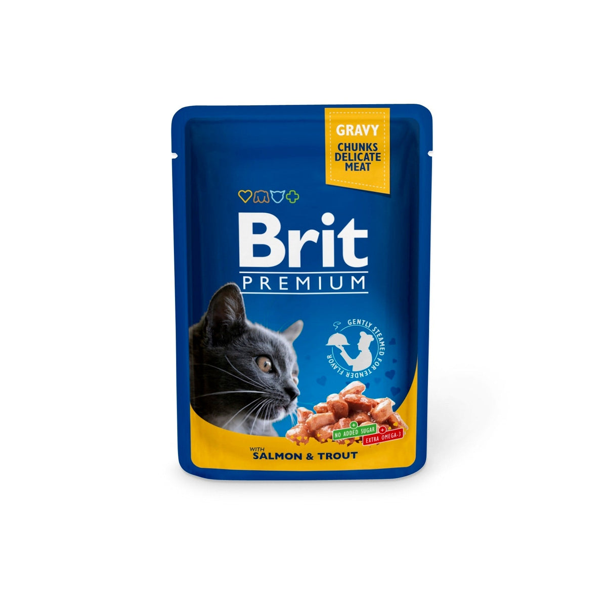 Brit Premium Portionspåsar med Lax och Öring i Sås för katter 100 g