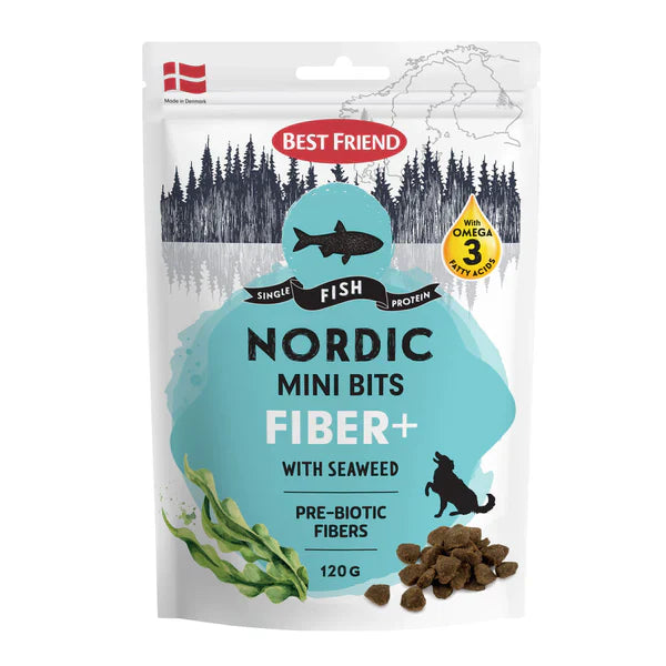 Best Friend Nordic Mini Bits Fiber+ fiskgodis 120 g för hundar