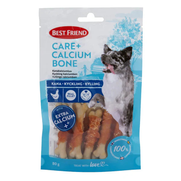 Best Friend Care+ kyckling kalciumben 80 g för hundar