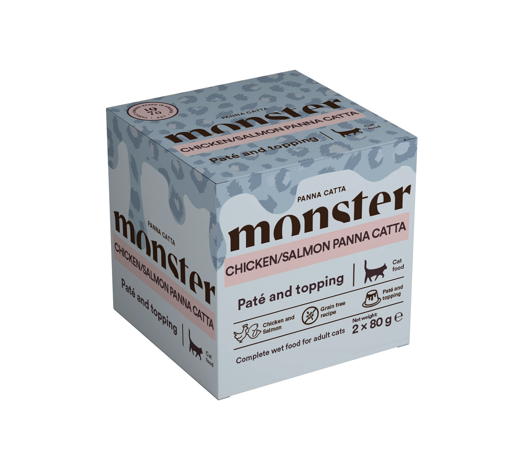 Monster Cat Panna Catta Chicken/Salmon för katten 2 x 80 g