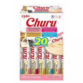 Churu Seafood Pink Puree Treat Variety Pack for Cats 20 x 14 g