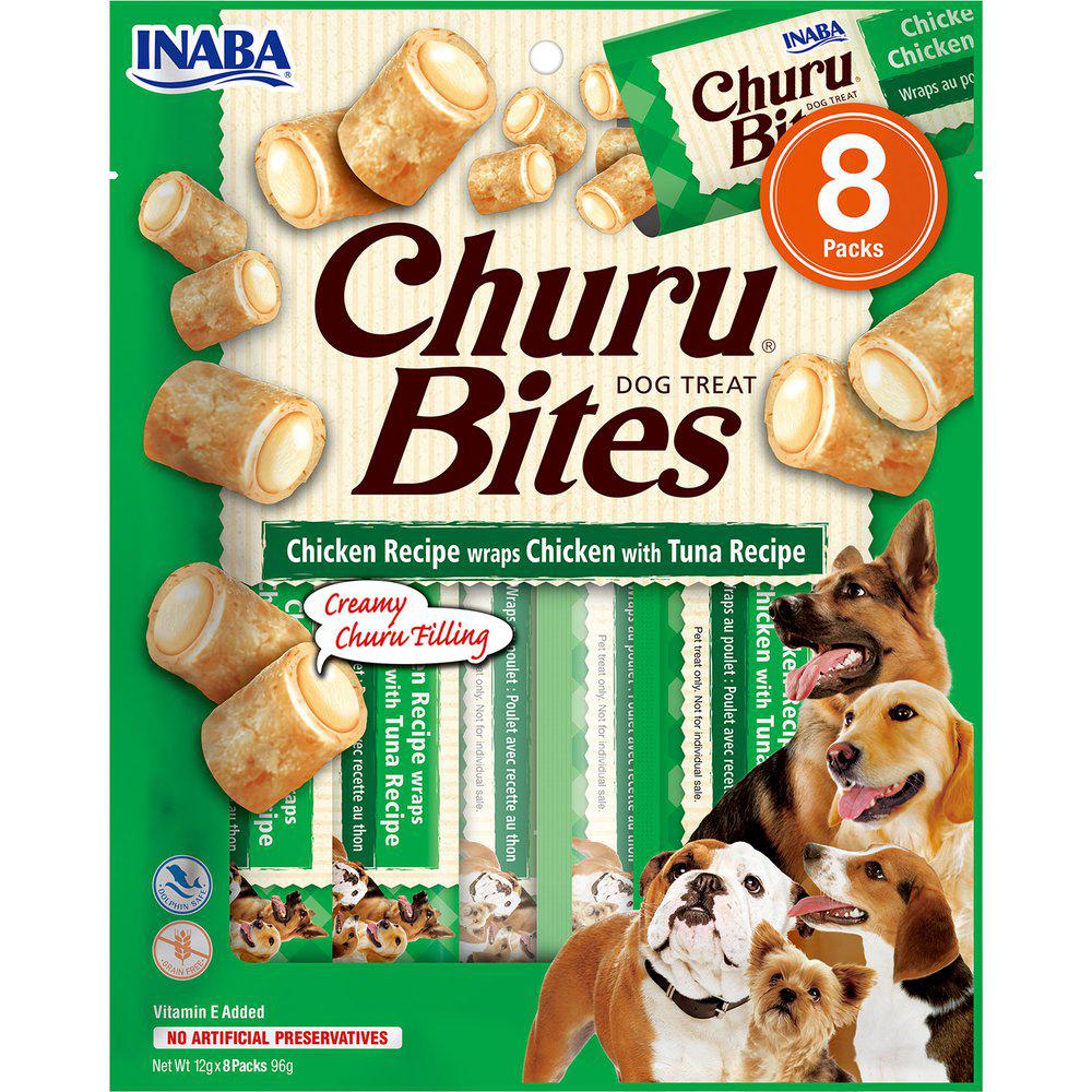 Churu Bites Chicken & Tuna kana ja tuunikalaga maiused koertele 8 × 12 g