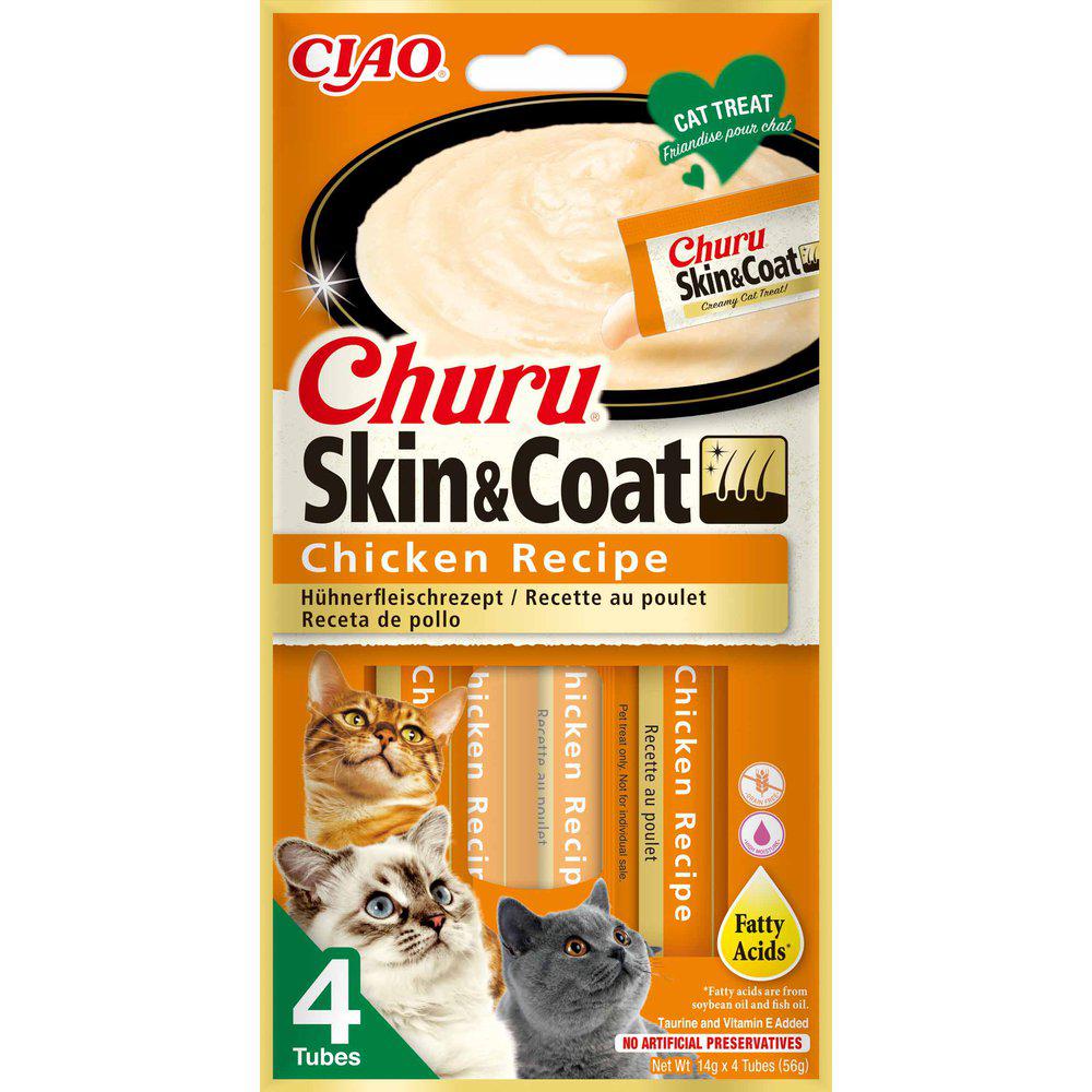 Churu Skin & Coat Chicken Purée for Cats 4 x 14 g