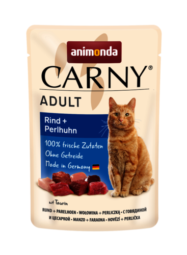 Animonda Carny Adult nöt & pärlhöna för katter 12 × 85 g