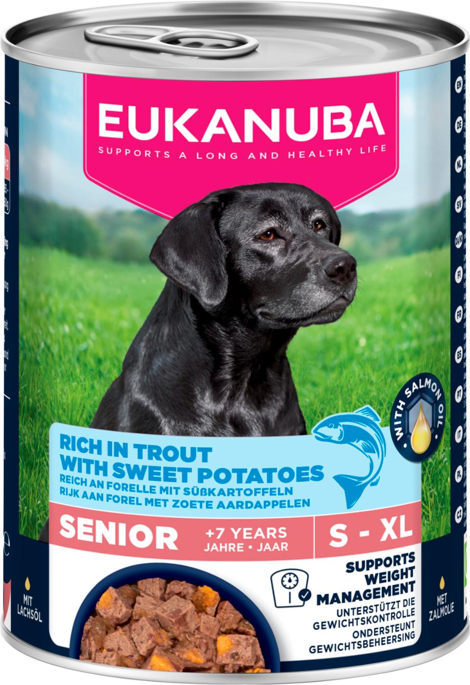 Eukanuba Senior forelli ja bataadiga märgtoit eakatele koertele 400 g PROOVIPAKK
