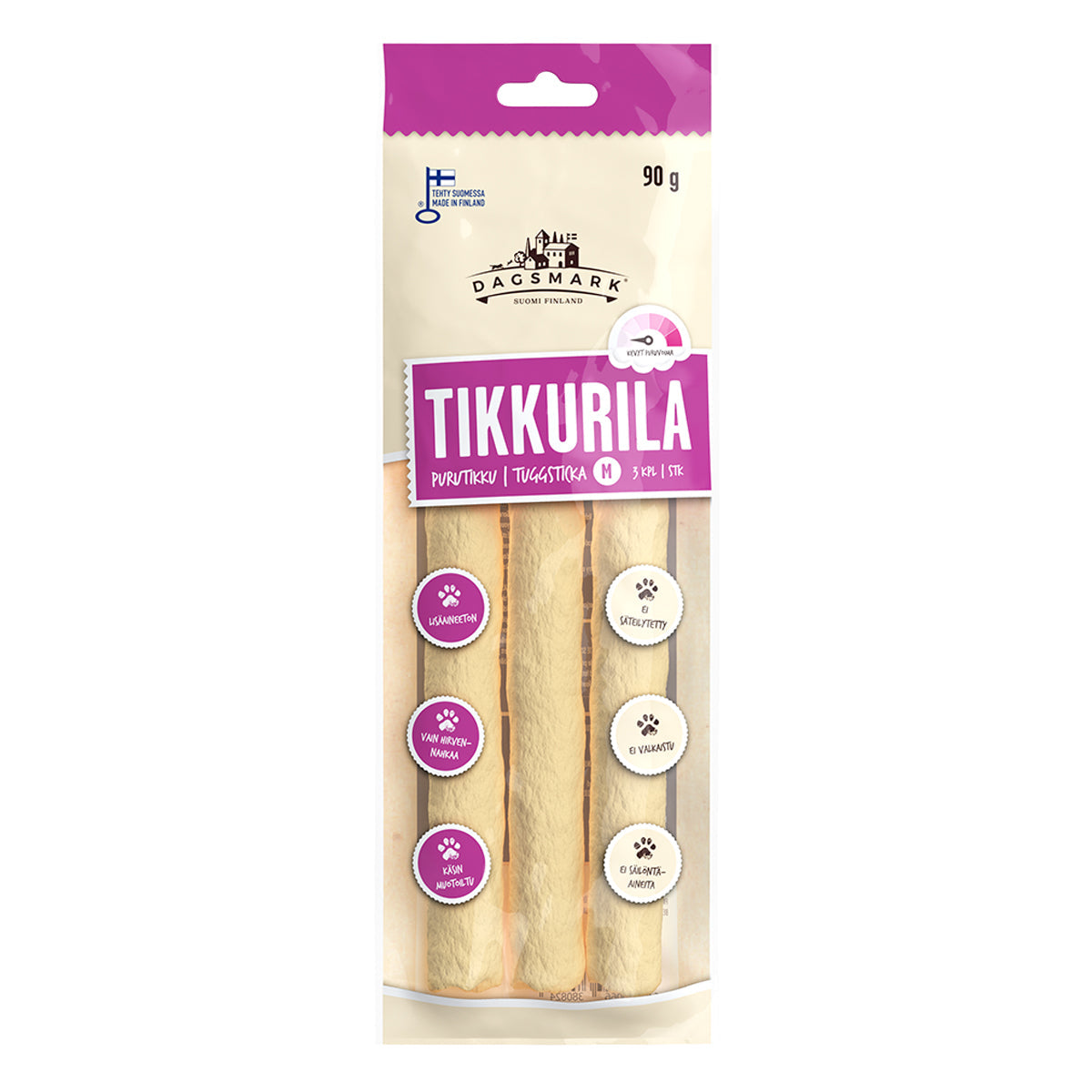 Dagsmark Tikkurila tuggsticka av älg M 90 g för hundar