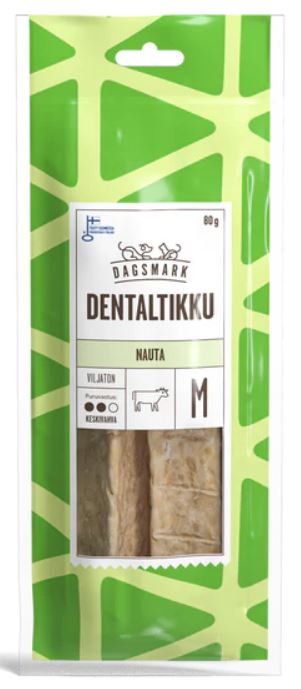 Dagsmark nöt dentalstick M 80 g för hundar