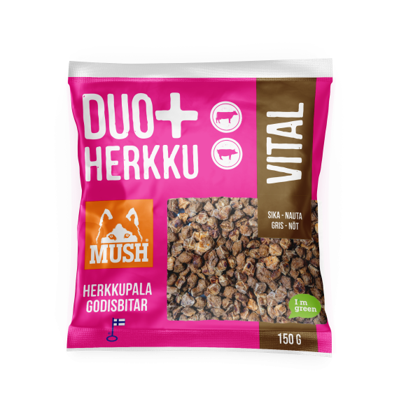 MUSH DUO+ Vital gris & nöt 150 g för hundar