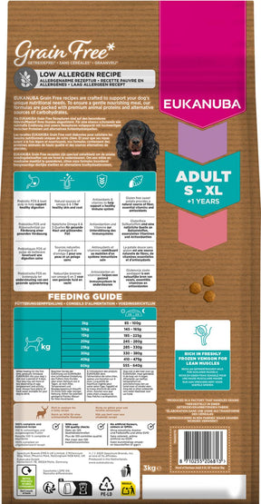 Eukanuba Adult Grain Free Venison teraviljavaba hirvelihaga kuivtoit igast tõust täiskasvanud koertele