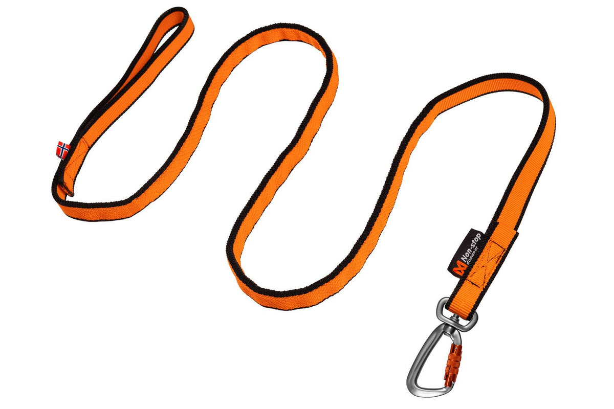 Non-stop Bungee leash svart/orange 2,0 m / 23 mm för hundar