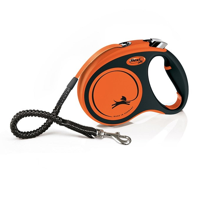 Flexi Xtreme bandkoppel L/65 kg 5 m orange-svart för hundar