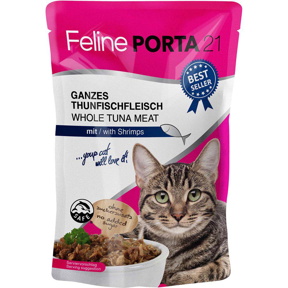 Feline Porta 21 Tonfisk & Räka våtfoder för katter 20 x 100 g