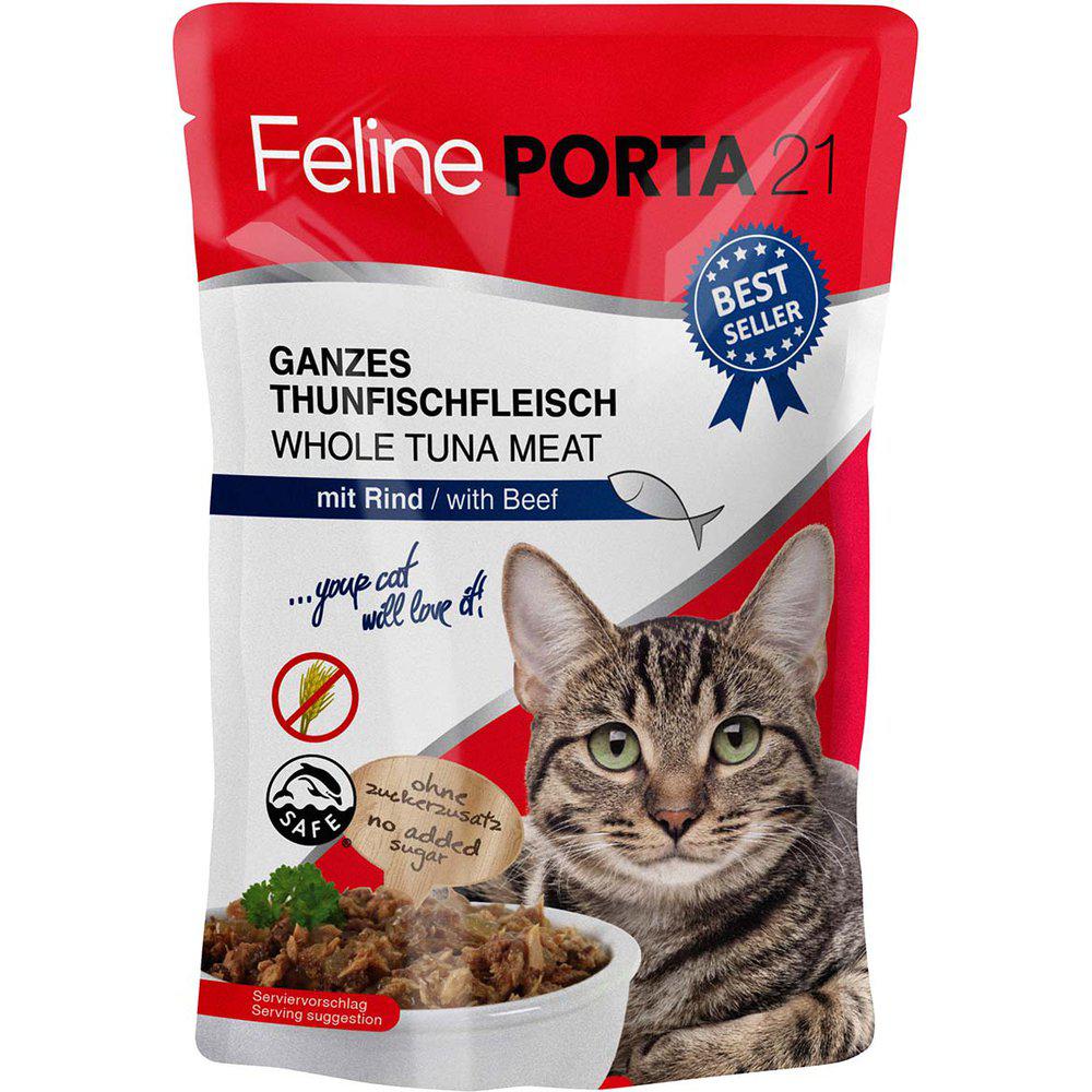 Feline Porta 21 Tonfisk & Nötkött våtfoder för katter 100 g