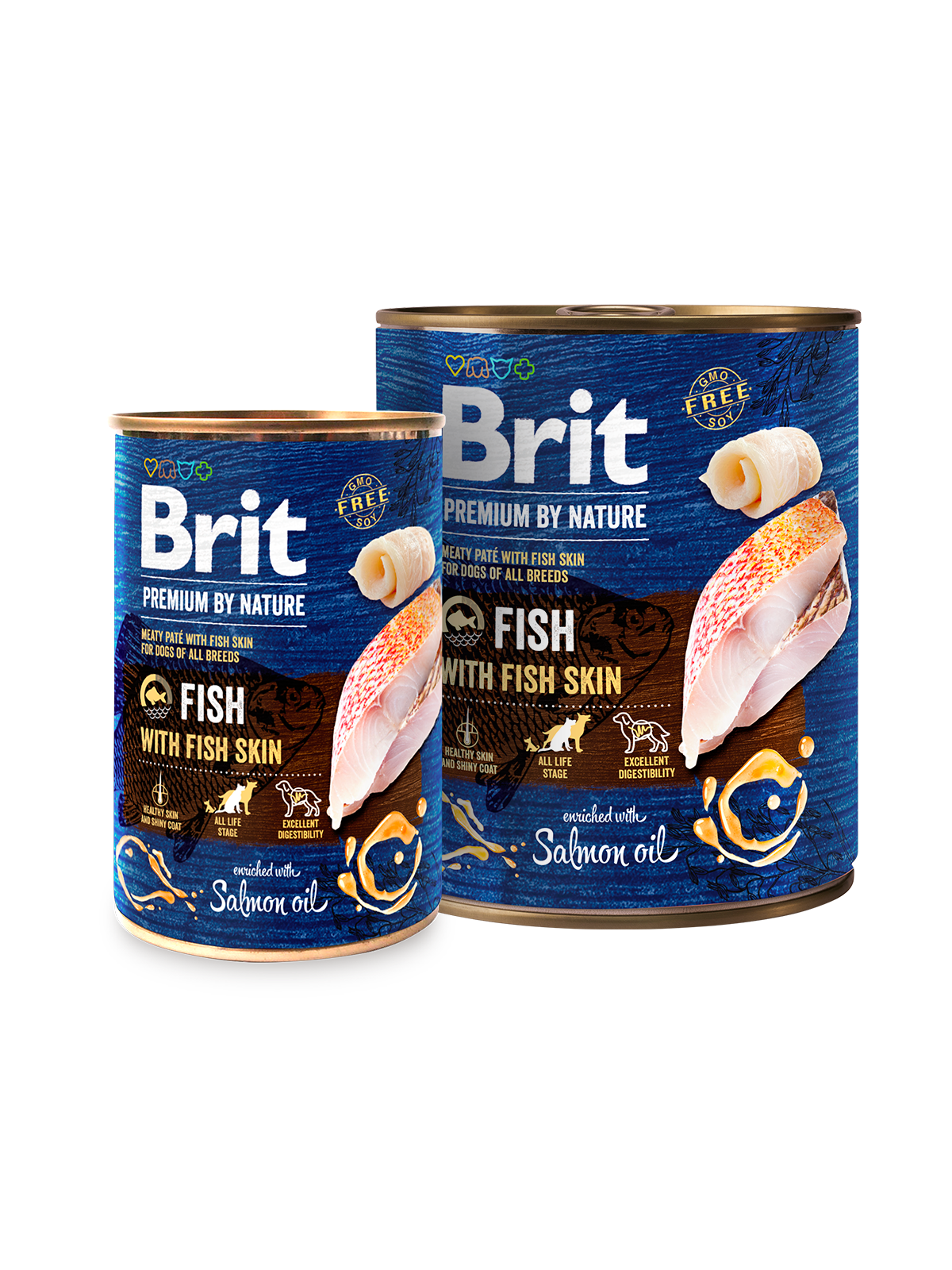Brit Premium by Nature Fisk med fiskskinn 6 x 400 g för hundar