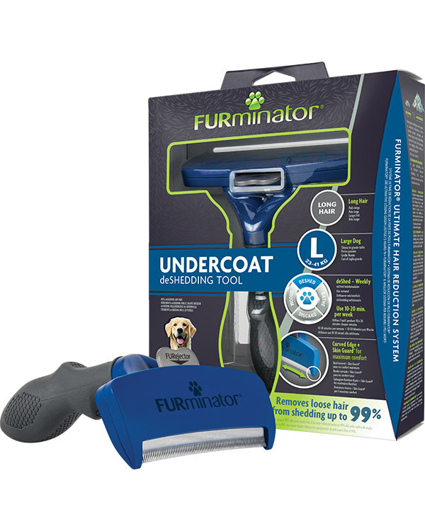 FURminator Undercoat deShedding-verktyg för långhåriga hundar L