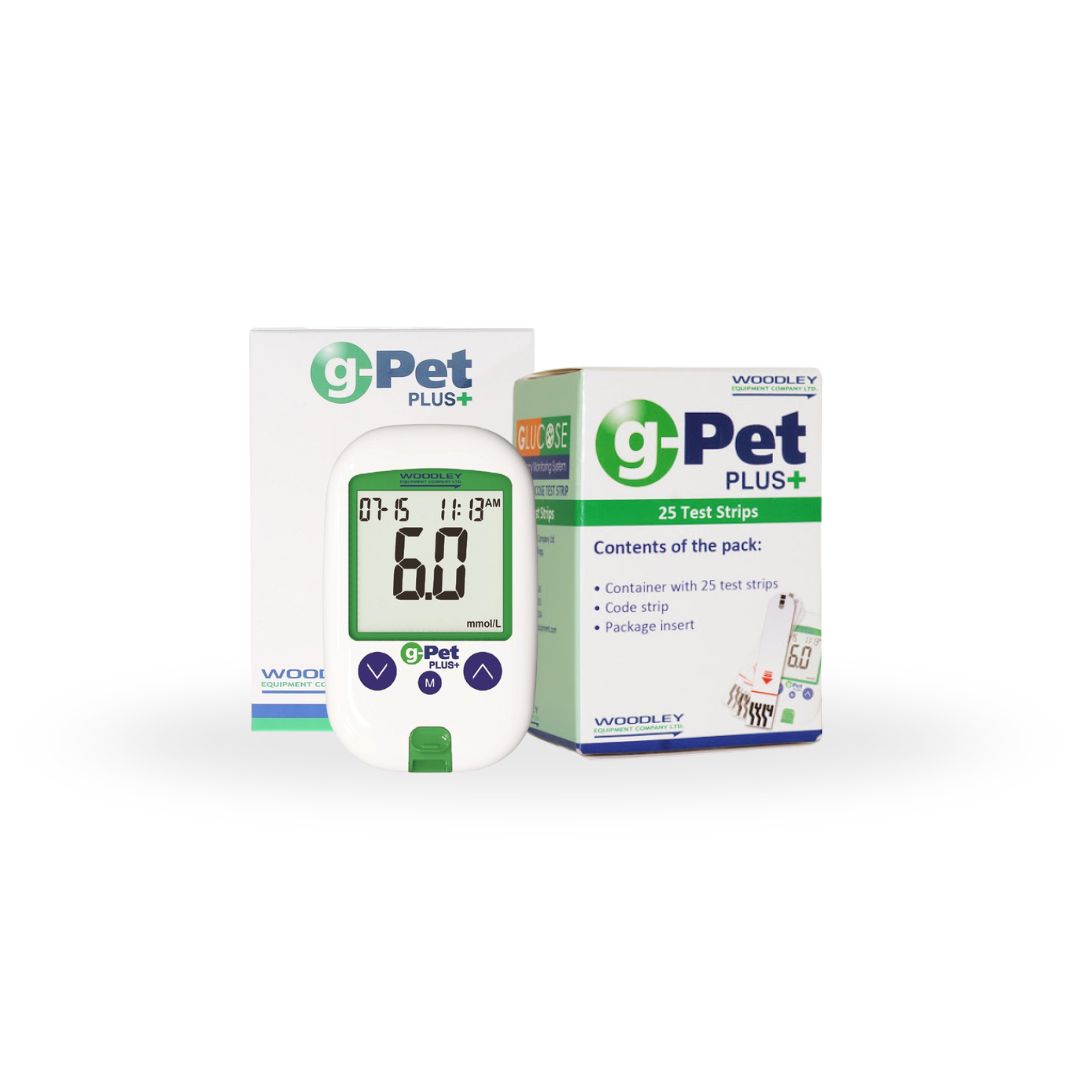 g-Pet Plus+ blodsockermätare + g-Pet Plus+ Testremsor för djur