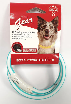Best Friend Gear LED Light Collar 70 cm Adjustable Yellow