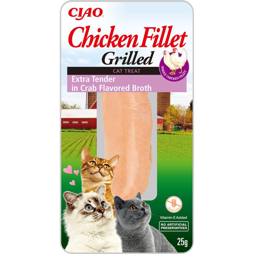 Ciao Grillad Extramör Kycklingfilé i Krabbuljong för katt 25 g