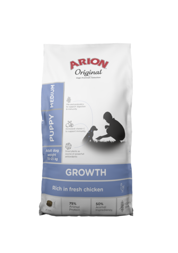Arion Growth Medium kyckling 12 kg för hundar