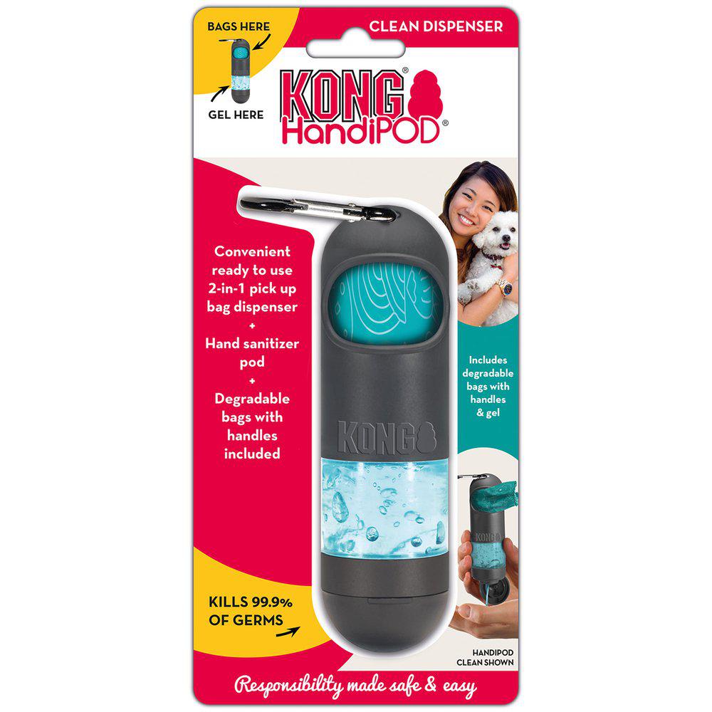 KONG Handipod Regular Clean dispenser med bajspåsar och handdesinfektionsmedel