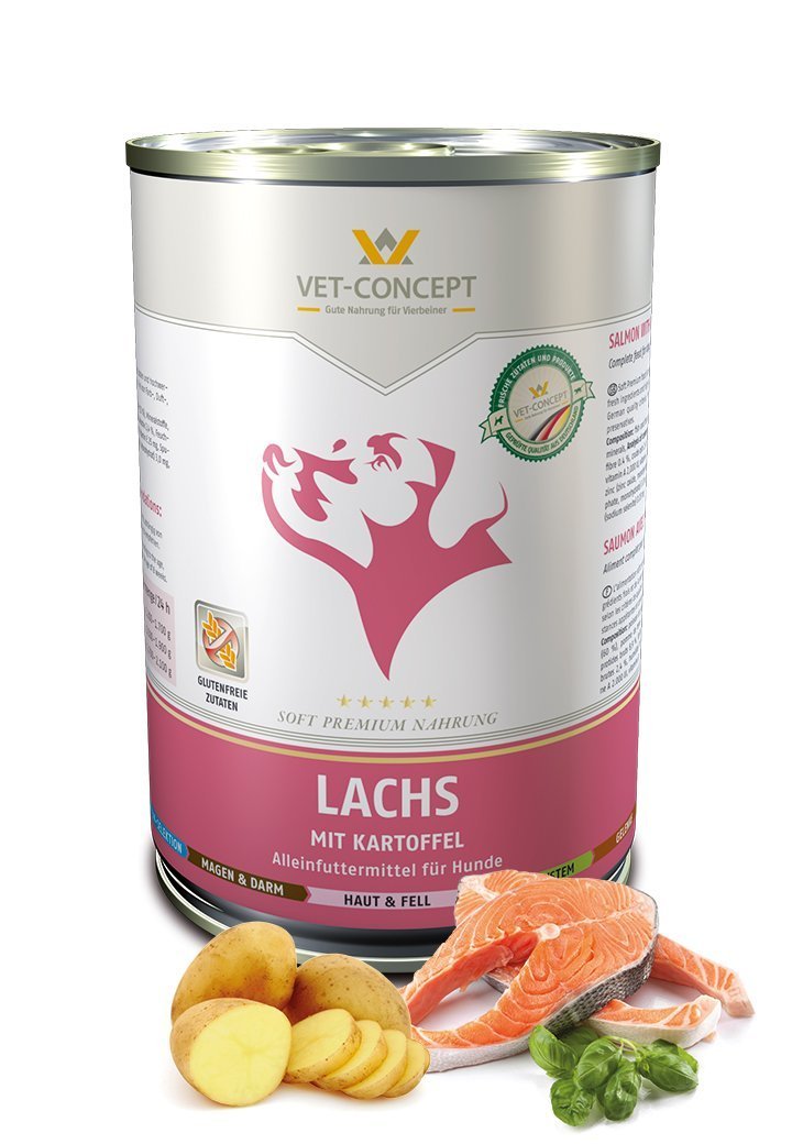 Vet Concept Dog Menu lax 6 x 400 g för hundar