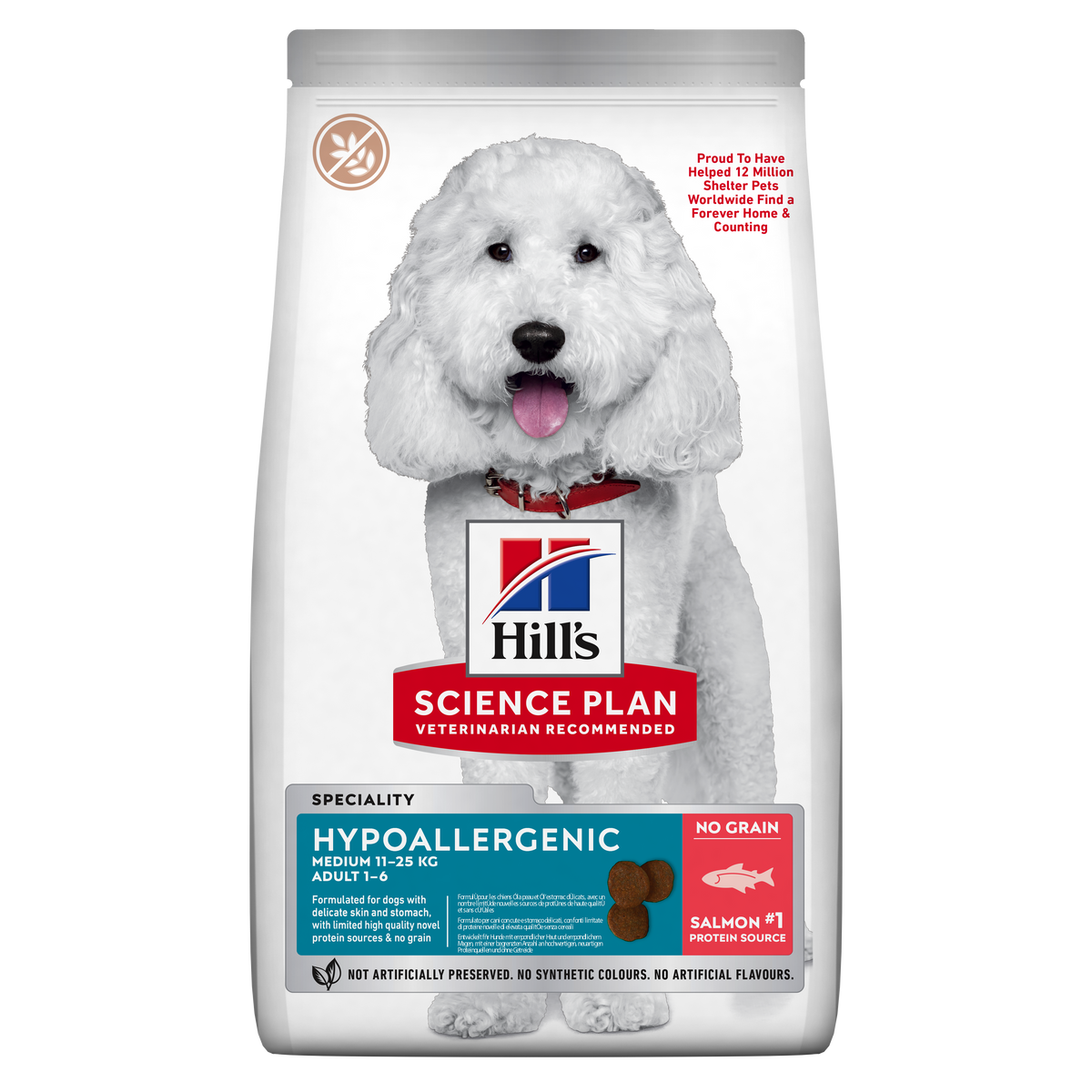 Hill's Science Plan Hypoallergenic Adult Medium med lax 2,5 kg för hundar