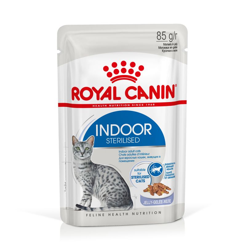 Royal Canin Indoor Sterilised Jelly våtfoder 12 x 85 g för katter