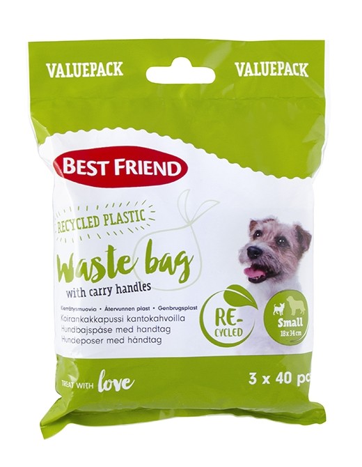 Best Friend Gear bajspåsar S med handtag 3 x 40 st