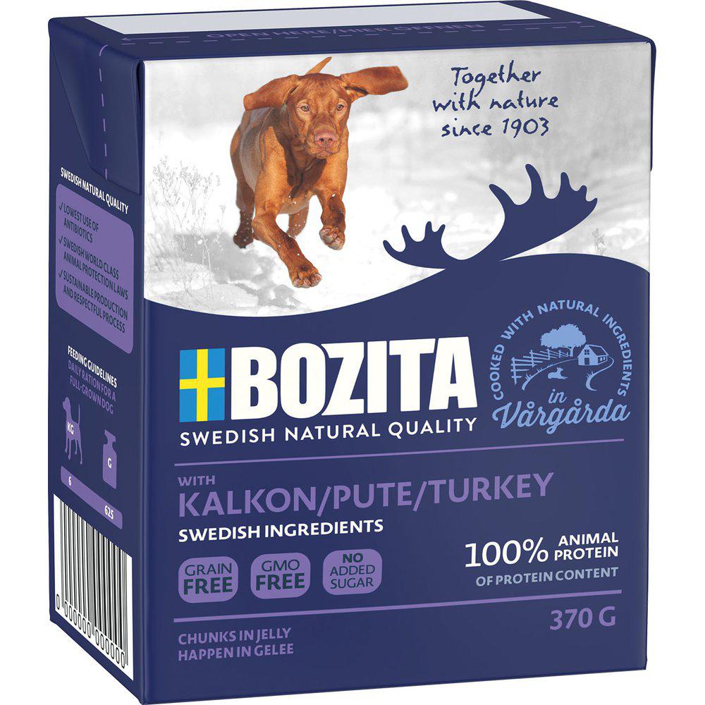 Bozita Turkey Chunks in Jelly märgtoit koertele kalkuniga, 370 g