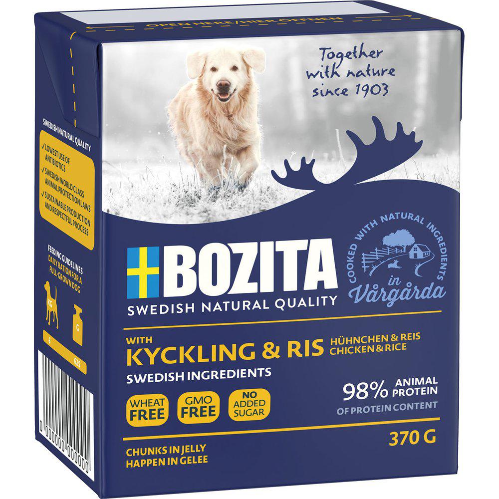Bozita Kyckling och ris i gelé 6 x 370 g för hundar