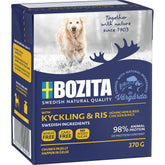 Bozita Chicken & Rice Chunks in Jelly märgtoit koertele kanaga ja riisiga, 6 × 370 g MULTIPAKK