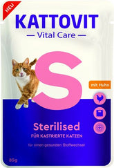 Kattovit Vital Care Sterilised med kyckling för katter 85 g
