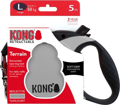 KONG Terrain flexikoppel grå L 5 m band max 50 kg