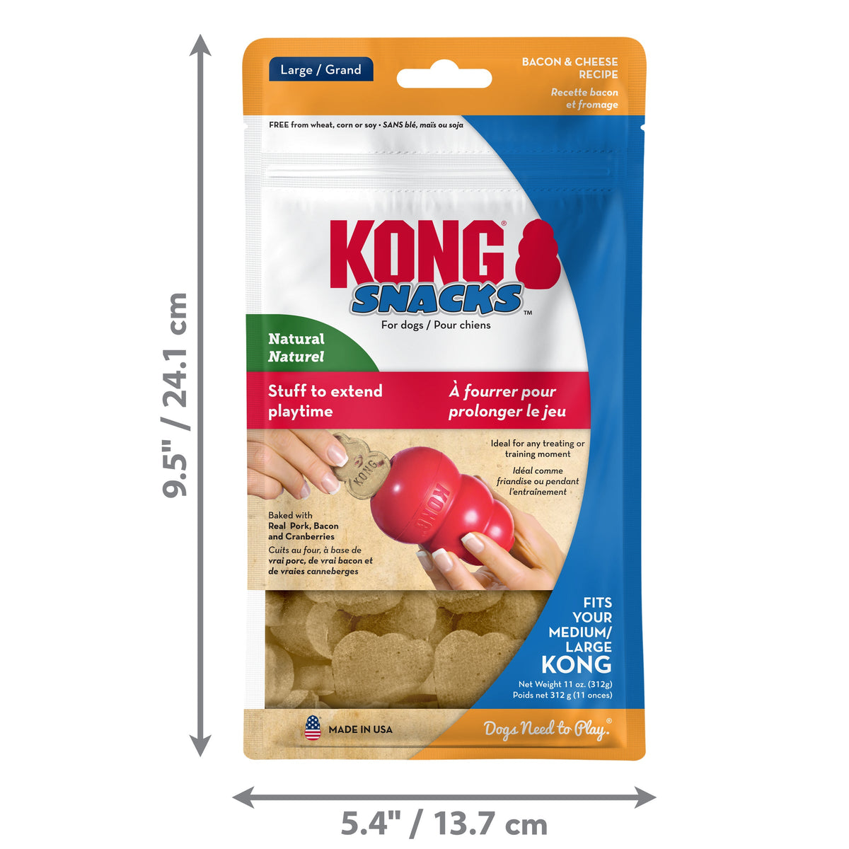 KONG Snacks bacon & ost L för hundar