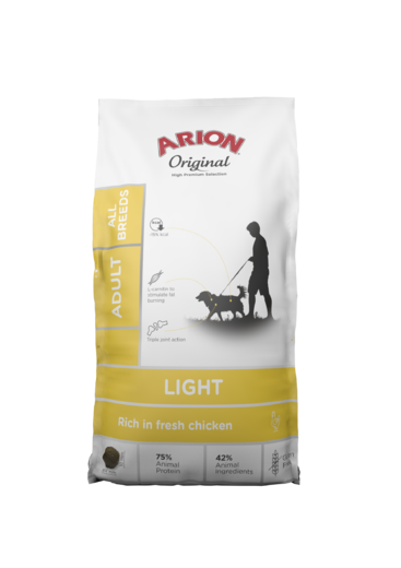 Arion All Breed Light kyckling för vuxna hundar 12 kg