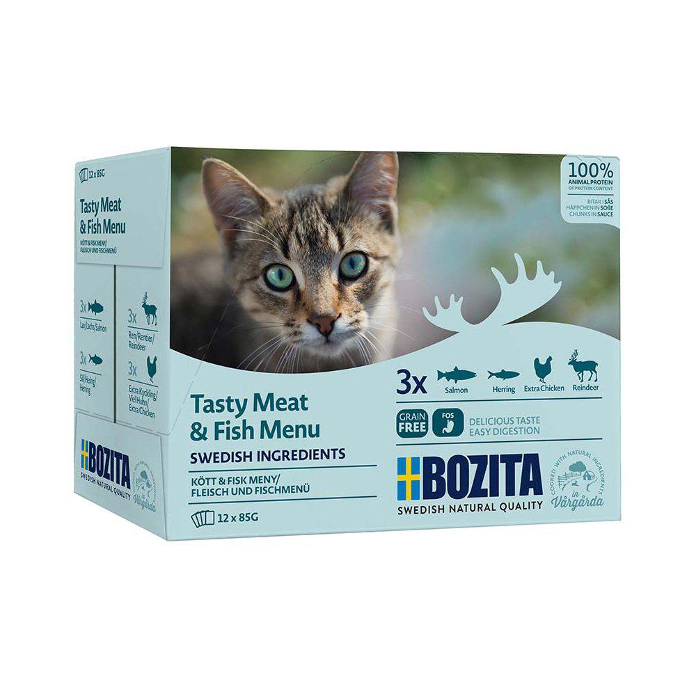 Bozita Tasty Meat & Fish Menu Chunks in Sauce for Cats 12 x 85 g